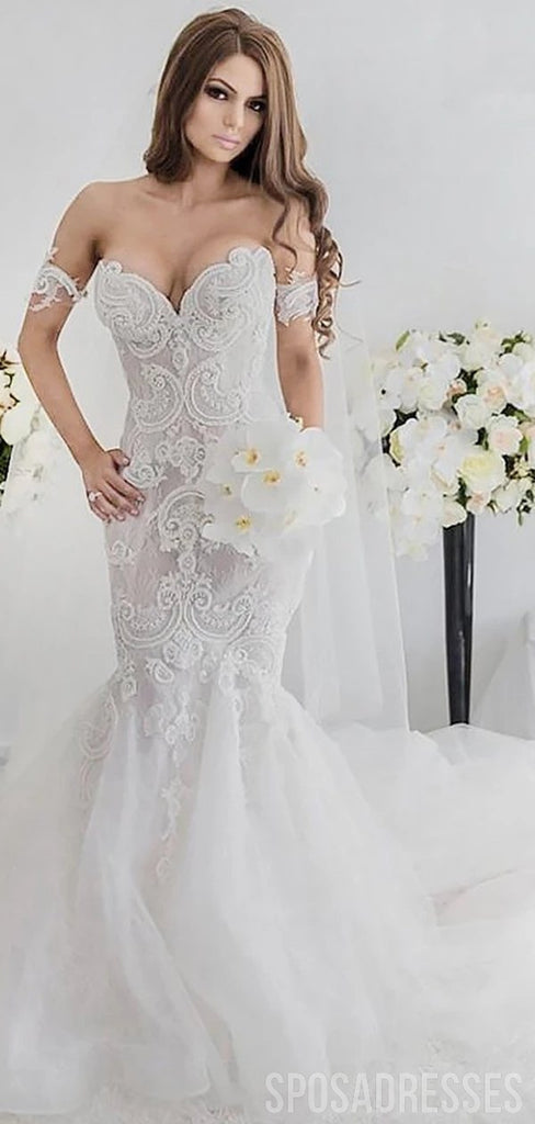 Sexy Lace Mermaid Wedding Dresses Online, Cheap Wedding Gown, WD670
