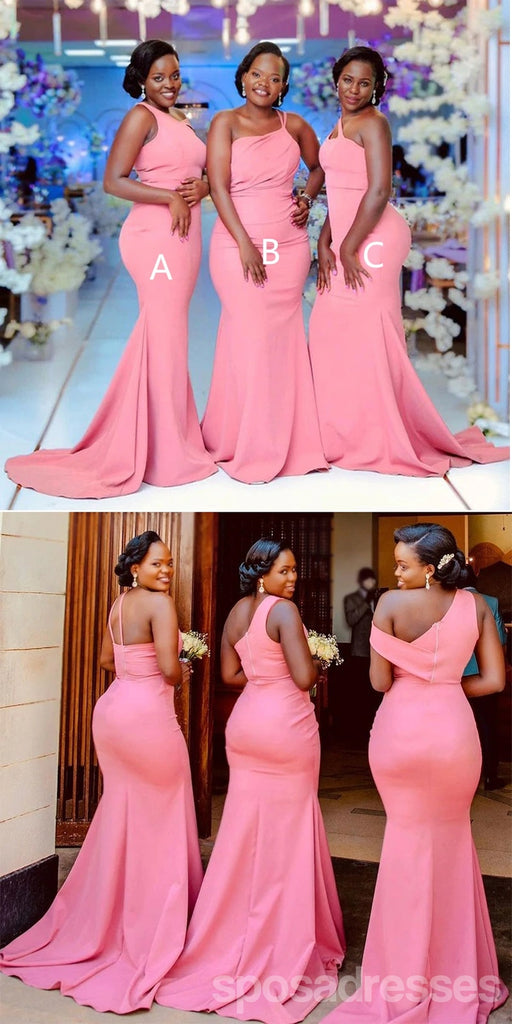 Mismatched Pink Mermaid Cheap Long Bridesmaid Dresses Online,WG1332