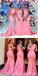 Mismatched Pink Mermaid Cheap Long Bridesmaid Dresses Online,WG1332