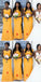 Mismatched Yellow Mermaid Cheap Long Bridesmaid Dresses,WG1419