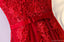 Red Lace Round Neckline Short Homecoming Prom Dresses, Affordable Corset Back Short Party Prom Dresses, Perfect Homecoming Dresses, CM245