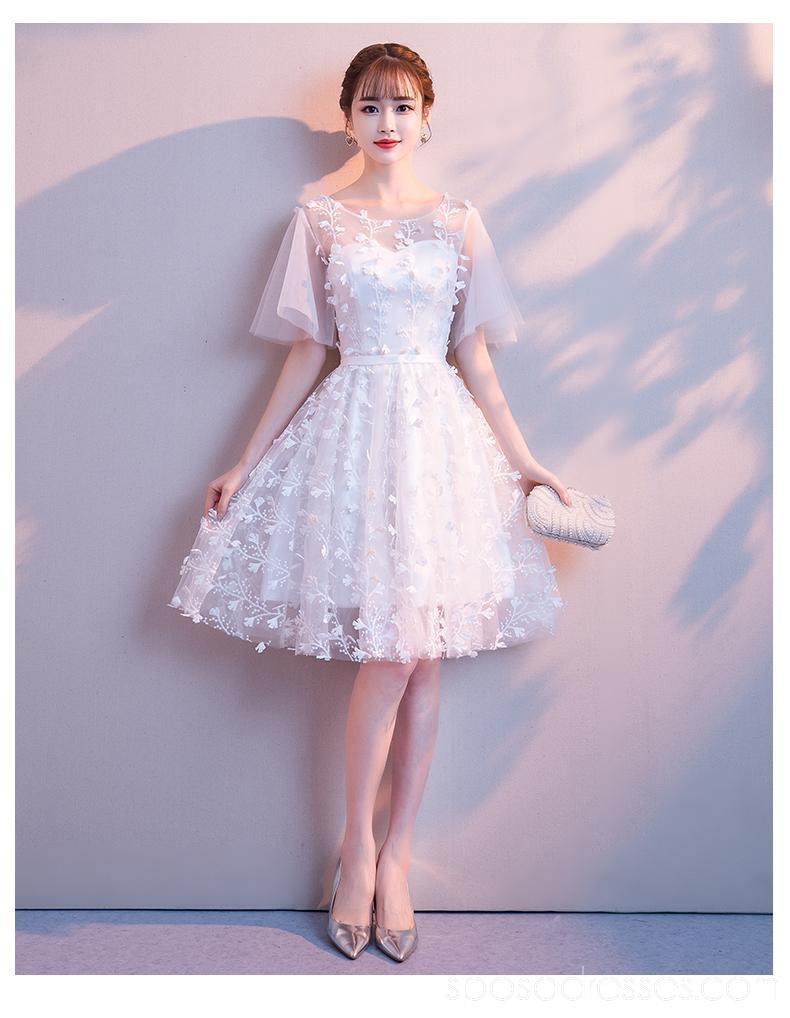 Sweet Off White Lace Cheap Homecoming Dresses Online, Cheap Short Prom Dresses, CM775