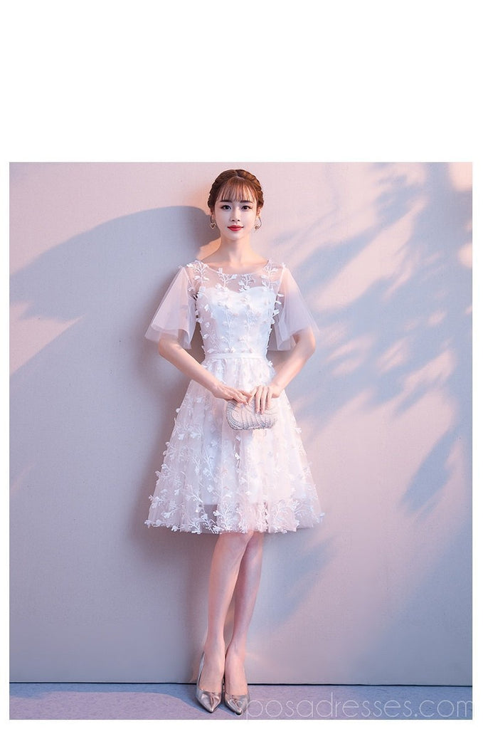 Sweet Off White Lace Cheap Homecoming Dresses Online, Cheap Short Prom Dresses, CM775