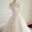 Off Shoulder Short Sleeve Lace A line Wedding Bridal Dresses, Affordable Custom Made Wedding Bridal Dresses, WD271