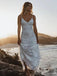 Spaghetti Straps Long Mermaid Backless Lace Wedding Dresses,WD742