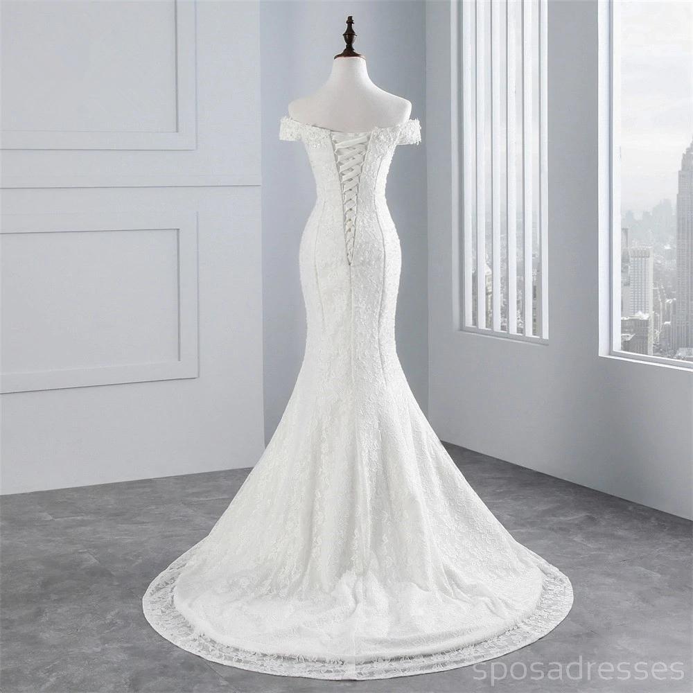 Off Shoulder Lace Mermaid Cheap Wedding Dresses Online, Cheap Bridal Dresses, WD501