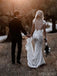 Long Sleeves Boho Lace Mermaid Wedding Dresses, Sexy Wedding Gown, WD681