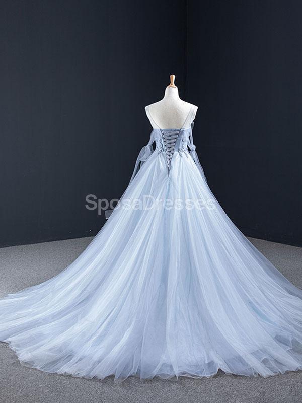 Scoop Grey Beaded Long Evening Prom Dresses, Evening Party Prom Dresses, 12252