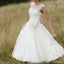 Simple Illusion Neck Cheap Short Wedding Dresses Online, WD365