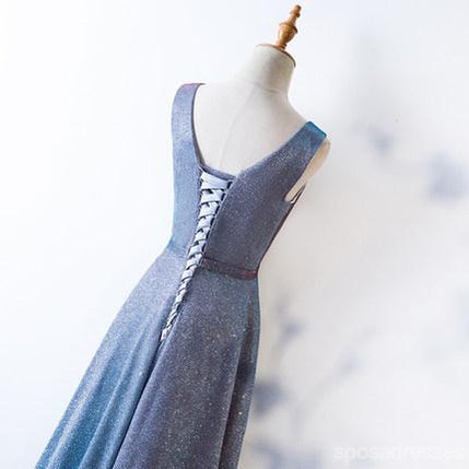 Simple V Neck Sparkly Cheap Long Prom Dresses, Evening Prom Dresses, 12377