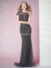 Grey Cap Sleeves Mermaid Heavily Beaded Long Evening Prom Dresses, Evening Party Prom Dresses, 12290