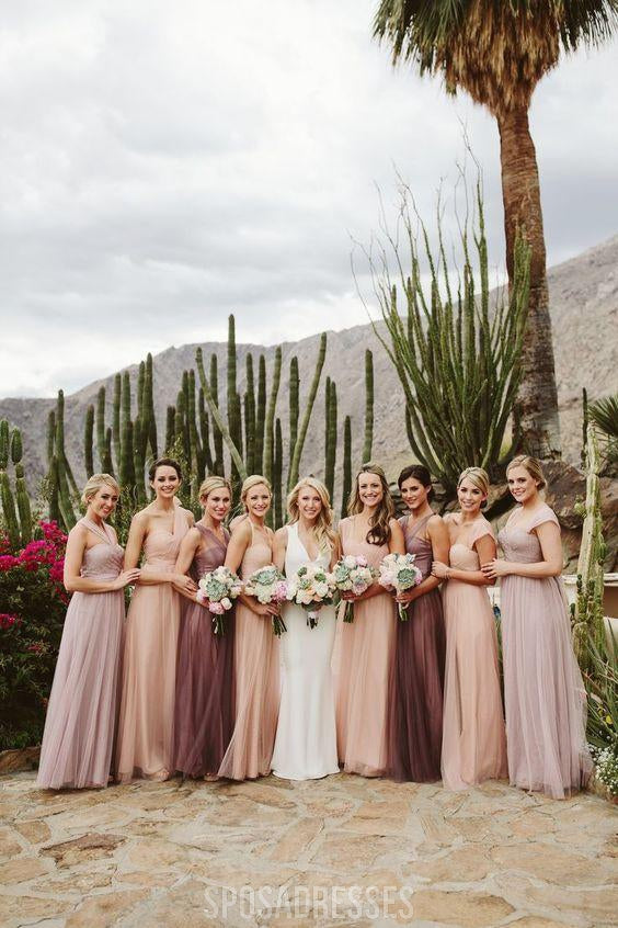 Convertiable Cheap Long Tulle Bridesmaid Dresses Online, WG206