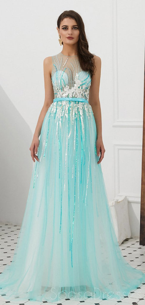 Jewel See Through Beaded Sexy Evening Prom Dresses, Evening Party Prom Dresses, 12083