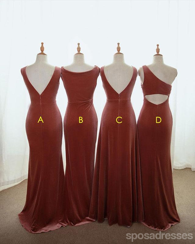 Mismatched Mermaid Dusty Rose Cheap Long Bridesmaid Dresses Online,WG1155