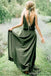 V Neck Spaghetti Straps Green Cheap Bridesmaid Dresses Online, WG763