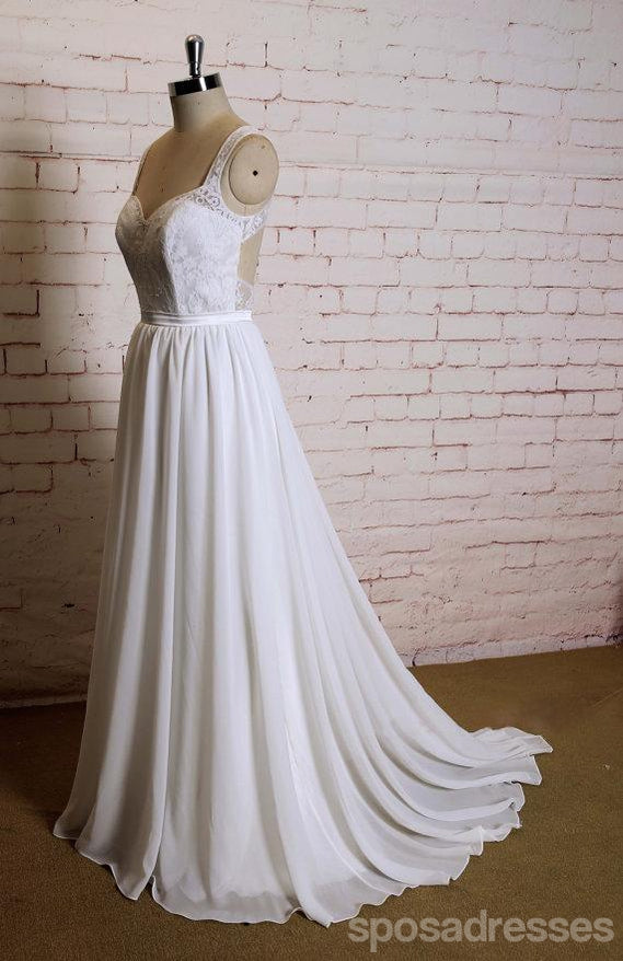 Sexy Open back Lace Straps  Cheap Beach Wedding Dresses Online, WD376