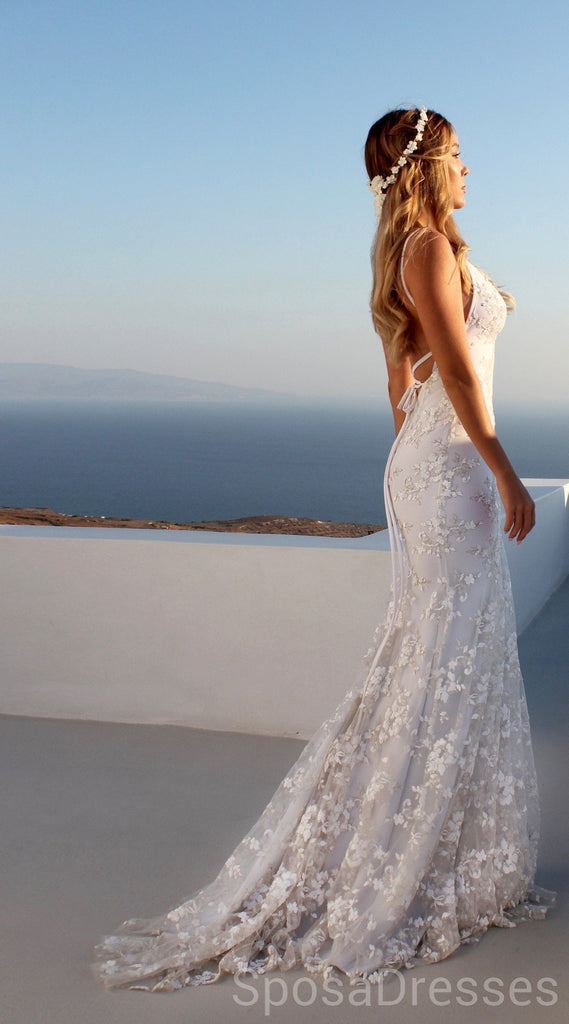 Sexy Backless Off White Mermaid Evening Prom Dresses, Cheap Custom Sweet 16 Dresses, 18495