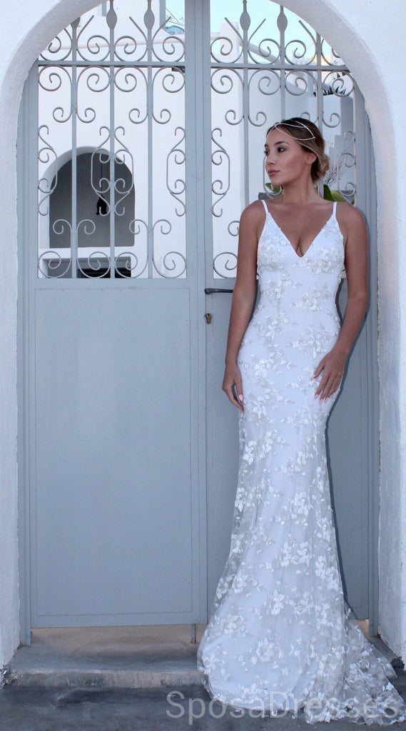 Sexy Backless Off White Mermaid Evening Prom Dresses, Cheap Custom Sweet 16 Dresses, 18495