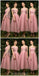 Unique Pink Short Mismatched Cheap Bridesmaid Dresses Online, WG541