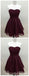 Sweetheart Cute Simpe Maroon Short Lace Homecoming Dresses 2018, CM491