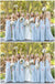 Mismatched Blue Chiffon Floor Length Cheap Long Bridesmaid Dresses, WG567