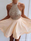 Halter Sparkly Sequin Short Homecoming Prom Dresses, Cheap Party Prom Sweet 16 Dresses, CM378