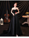 Simple Black A-line Sweetheart Cheap Long Prom Dresses Online,12753