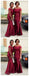Burgundy Off Shoulder Mermaid Long Cheap Bridesmaid Dresses Online, WG263