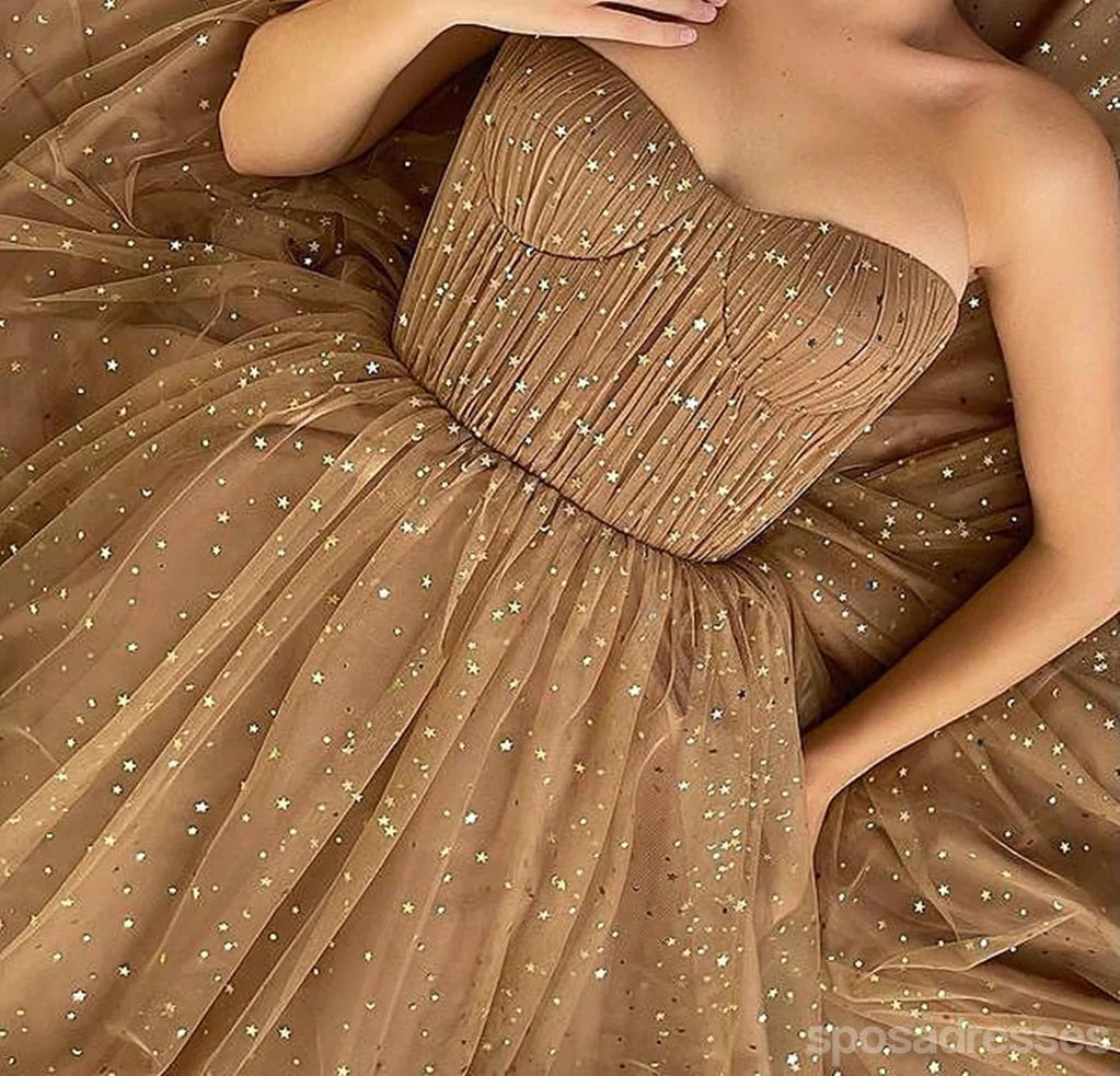 Gorgeous Brown A-line Sweetheart Maxi Long Prom Dresses,Evening Dresses,13165