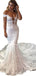 Mermaid Off The Shoulder Lace Wedding Dresses, Cheap Wedding Gown, WD727