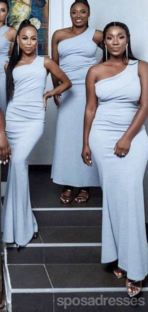 Mermaid One Shoulder Sleeveless Cheap Bridesmaid Dresses Online, WG817