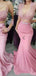 Mismatched Pink Mermaid Lace Applique Long Bridesmaid Dresses Online, WG854