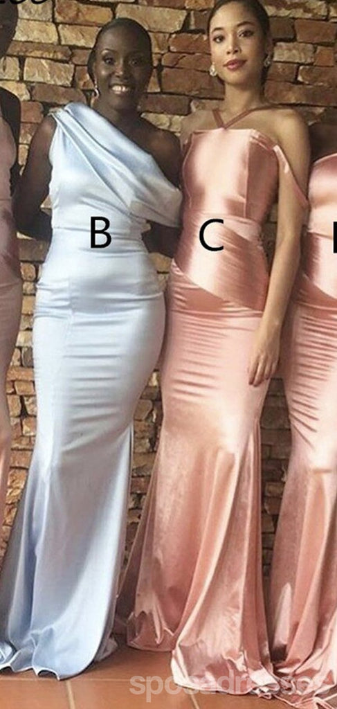 Mismatched Mermaid Sleeveless Cheap Long Bridesmaid Dresses Online, WG917