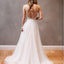 Simple Long A-Line Backless Wedding Dresses, Tulle Wedding Party Dresses, WD0013