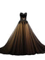 2018 Sweetheart Black Tulle A line Long Evening Prom Dresses, 17676