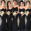 Sweetheart Black Mermaid Cheap Long Bridesmaid Dresses Online, WG244