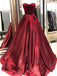 Sweetheart Dark Red A-line Cheap Long Evening Prom Dresses, Evening Party Prom Dresses, 18621