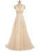 V Neck Champagne See Through Cheap Wedding Dresses Online, Cheap Bridal Dresses, WD494