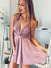 Simple Dusty Pink Cheap Short Homecoming Dresses 2018, CM554
