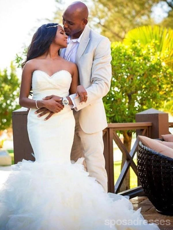 Simple Strapless Sweetheart Mermaid Wedding Dresses Online, WD404