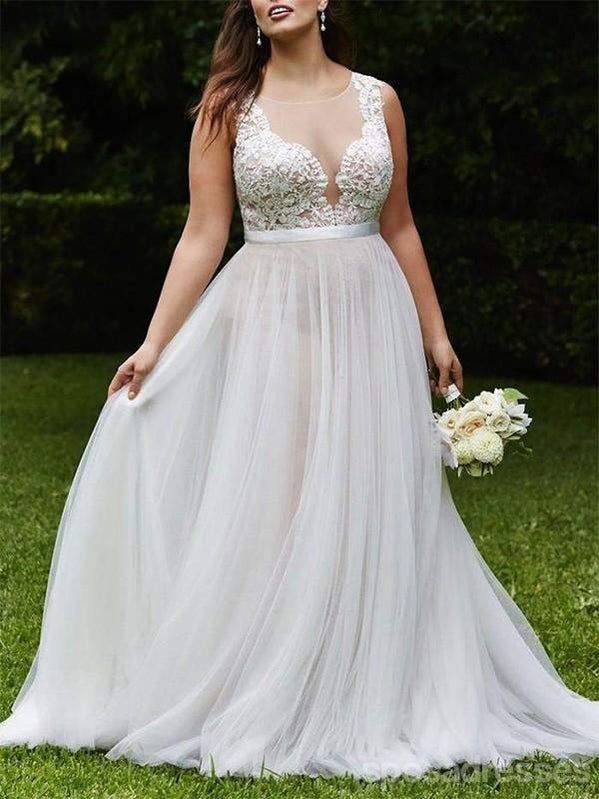 Sexy Beach See Through A line Wedding Dresses Online, WD407