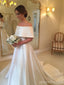 Simple Off Shoulder A-line Cheap Wedding Dresses Online, Cheap Bridal Dresses, WD445