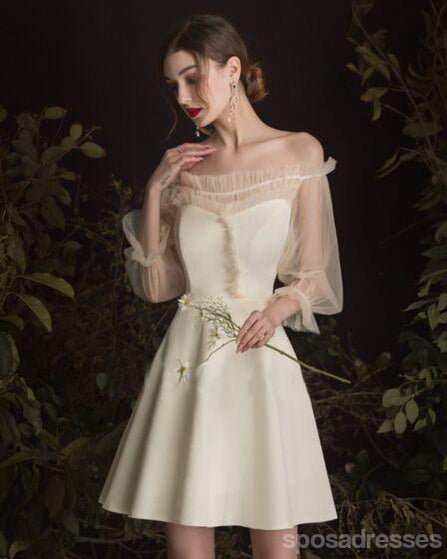 Light Champagne Off Shoulder Short Homecoming Dresses Online, Cheap Short Prom Dresses, CM850