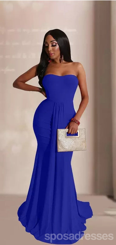 Royal Blue Mermaid Sweetheart Cheap Long Bridesmaid Dresses Online,WG1191