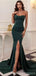 Dark Green Mermaid Sweetheart Side Slit Long Prom Dresses Online,12785