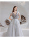 Short Sleeves A-line V-neck Long Prom Dresses Online,Evening Party Dresses,12762