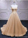 Champagne A-line Sweetheart Cheap Long Prom Dresses Online,12836