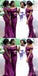 Purple Mermaid Off Shoulder Cheap Long Bridesmaid Dresses,WG1460