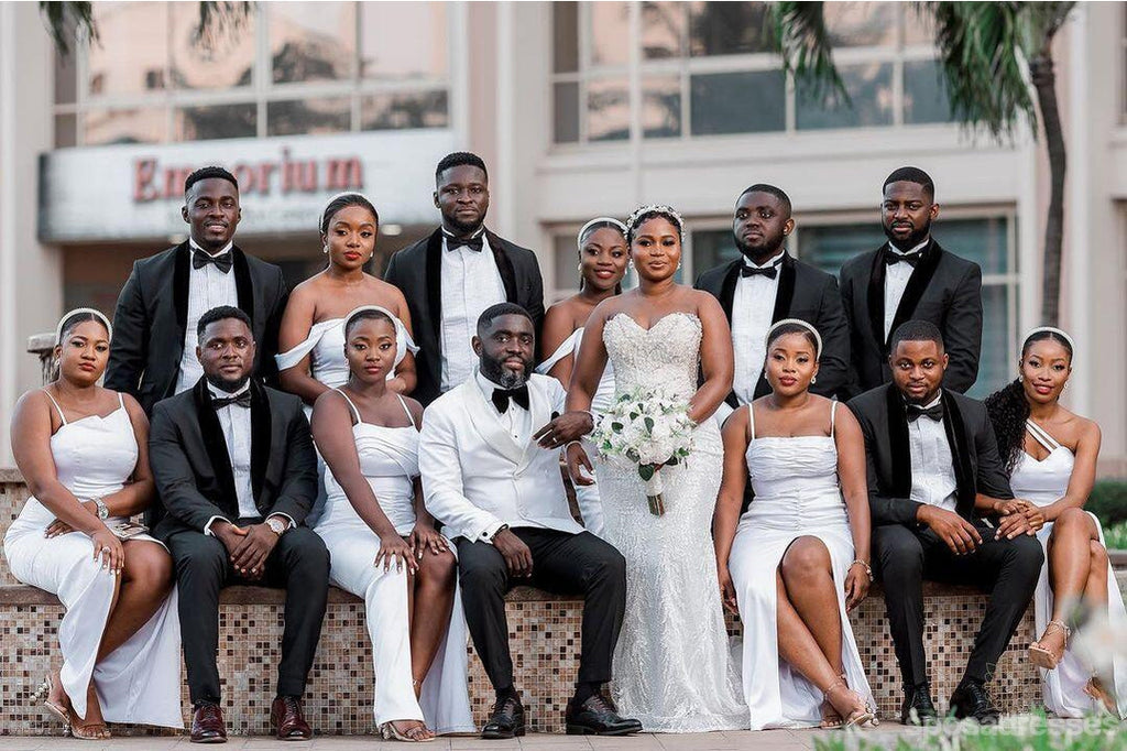 Mismatched Simple White Mermaid Cheap Long Bridesmaid Dresses,WG1345