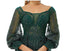 Green A-line Jewel Long Sleeves Prom Dresses Online, Evening Party Dresses,12779